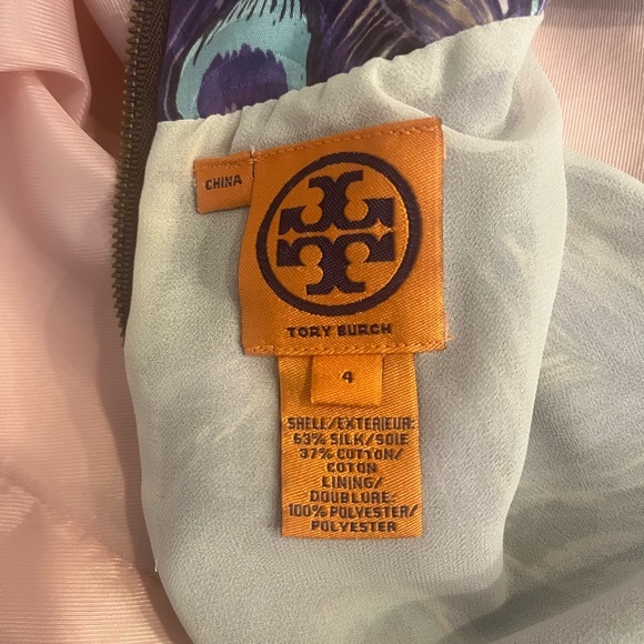Tory Burch Silk Blend Peacock Feather dress size 4 - Picture 3 of 3